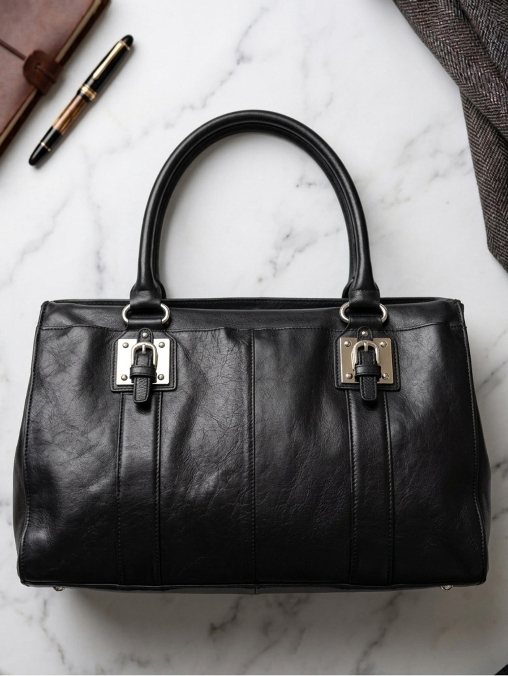 WILSONS LEATHER‎ Laptop/Briefcase Bag Black Strap/Handle